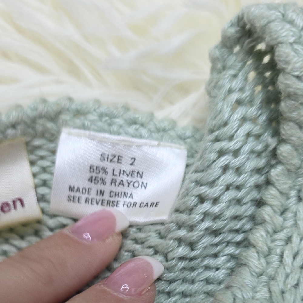 Von Saken Vintage 90s Mint Knit Sweater Dress - Picture 4 of 6